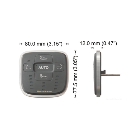 Scheda tecnica pannello controllo flap Mente Marine ACS-R con dimensioni 80x77,5x12mm | Onautica