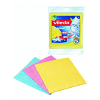 Panni spugna Vileda Original 3 pezzi colorati giallo rosa turchese 18x20 cm con confezione | Onautica