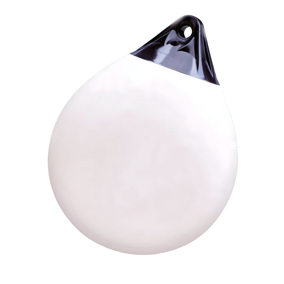 Parabordi a pera Majoni serie A Heavy Duty disponibili in bianco e rosso in 5 misure da 350 a 850 mm di diametro