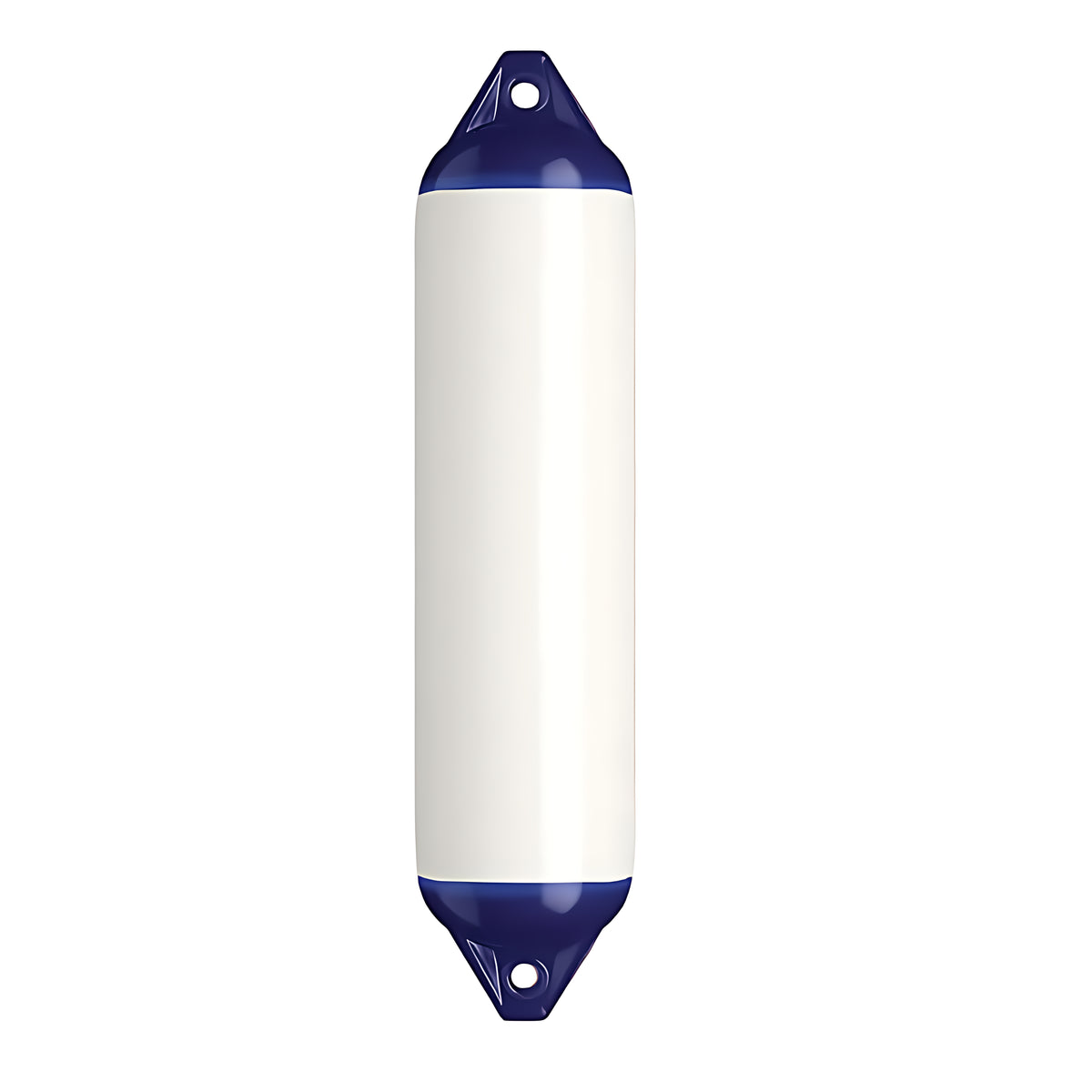 Parabordo Dockside FD Smooth 610 x 150 mm corpo bianco testa blu per ormeggi su pali e banchine in cemento