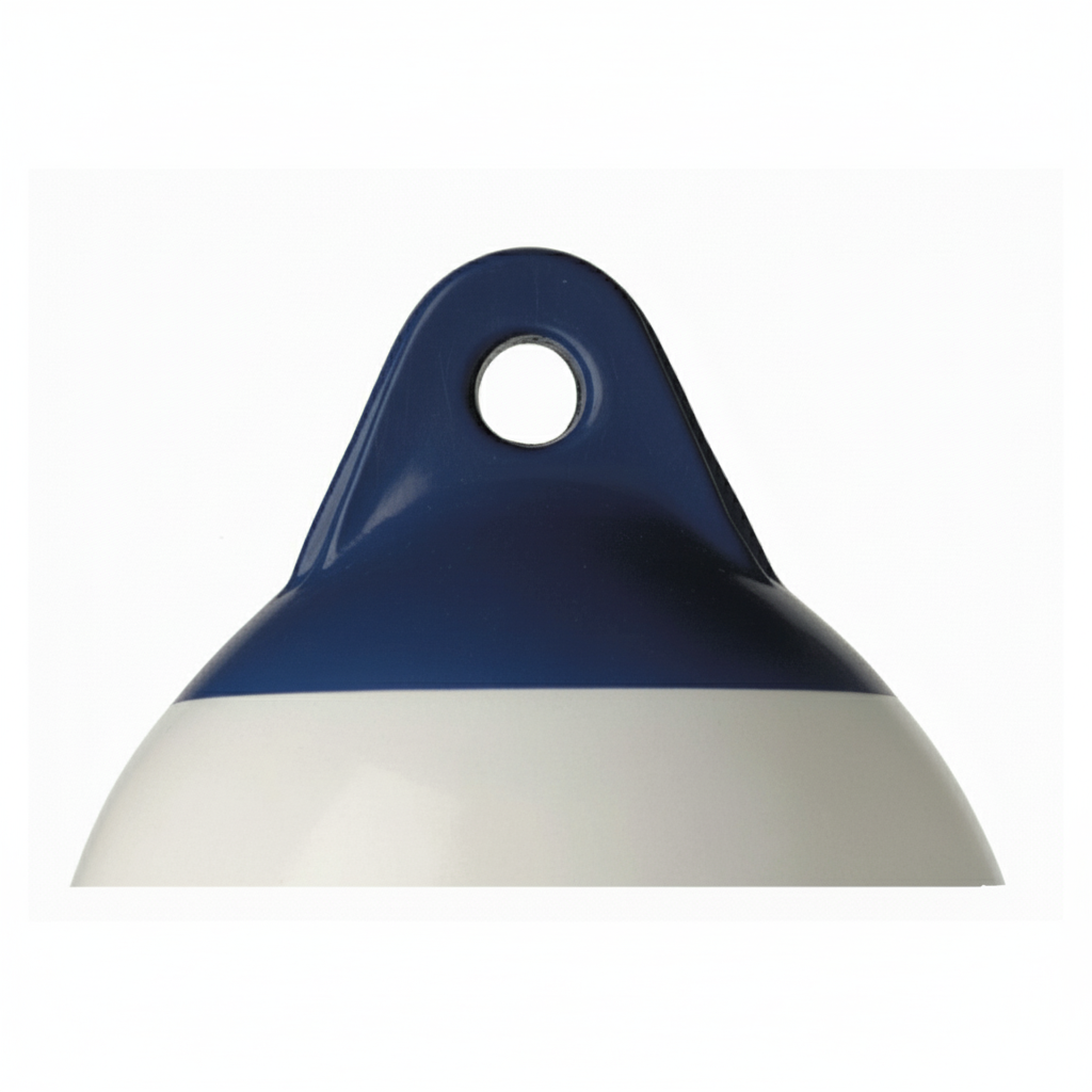 Parabordo cilindrico Majoni serie SF blu con due fori d'attacco.