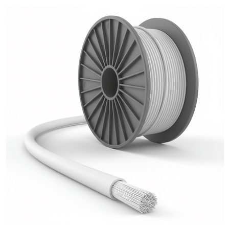 Bobina di cavo parafil bianco Ø 7 mm con anima in fibra sintetica intrecciata, guaina liscia | Onautica