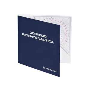 Kit carteggio patente nautica Osculati: custodia blu con squadra trasparente graduata | Onautica