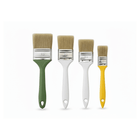 Set di 4 pennelli piatti eco in diverse misure, manici colorati verde, bianco e giallo, setole naturali | Onautica
