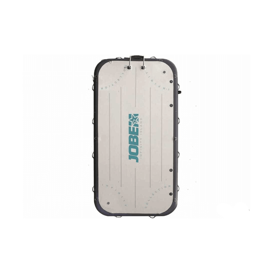 Piattaforma galleggiante Jobe Infinity Island estensione per barca con superficie antiscivolo e scaletta.