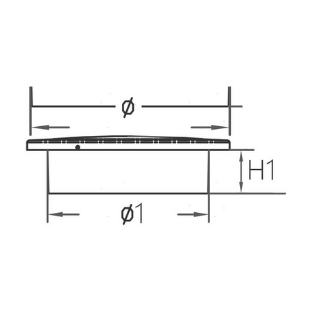Plafoniera LED da incasso tonda Compact 2R, corpo in plastica bianca, luce calda per interni barca. misura