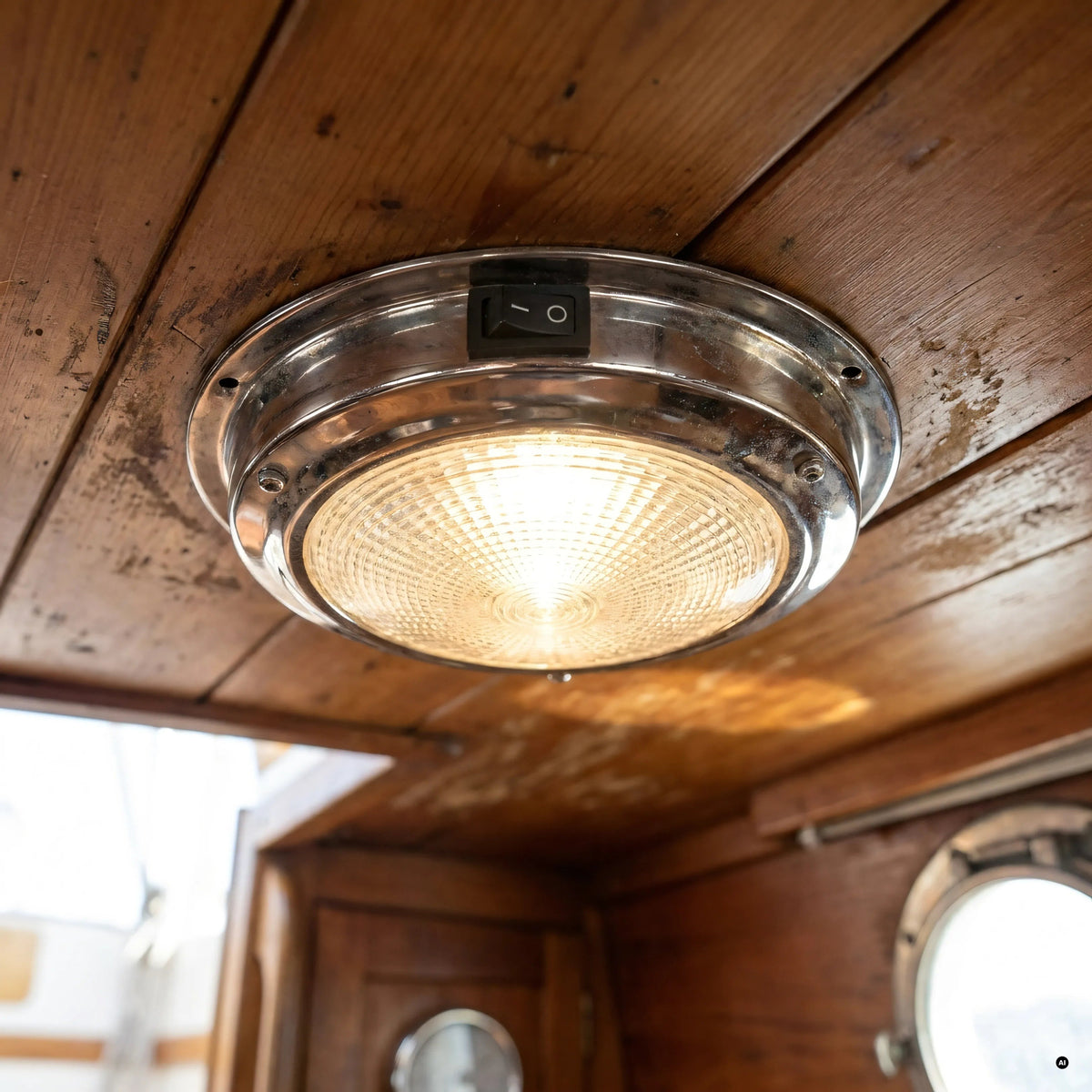 plafoniera classic inox led 12v interruttore — in uso a bordo