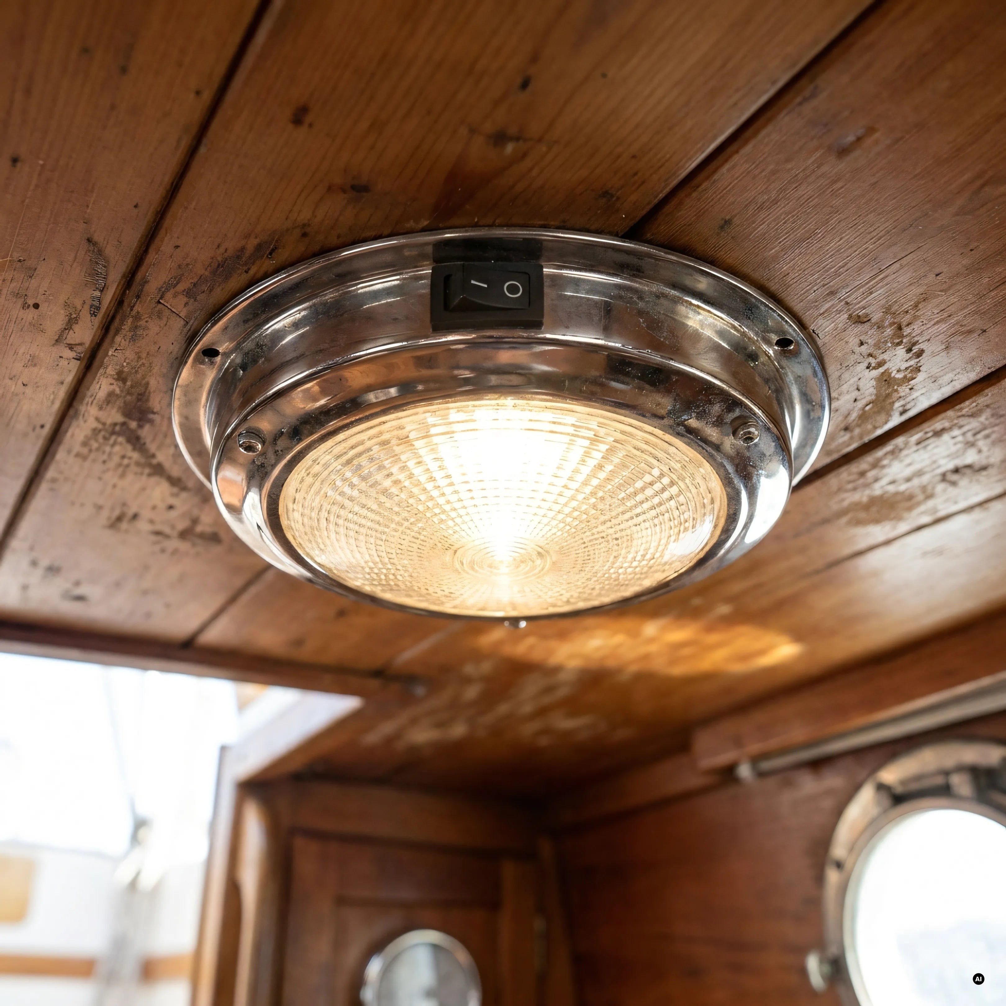 plafoniera classic inox led 12v interruttore — in uso a bordo