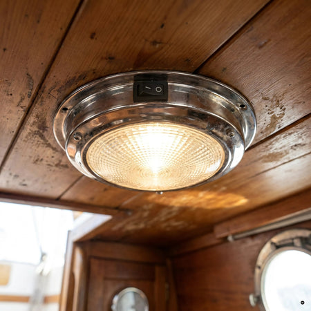 plafoniera classic inox led 12v interruttore — in uso a bordo