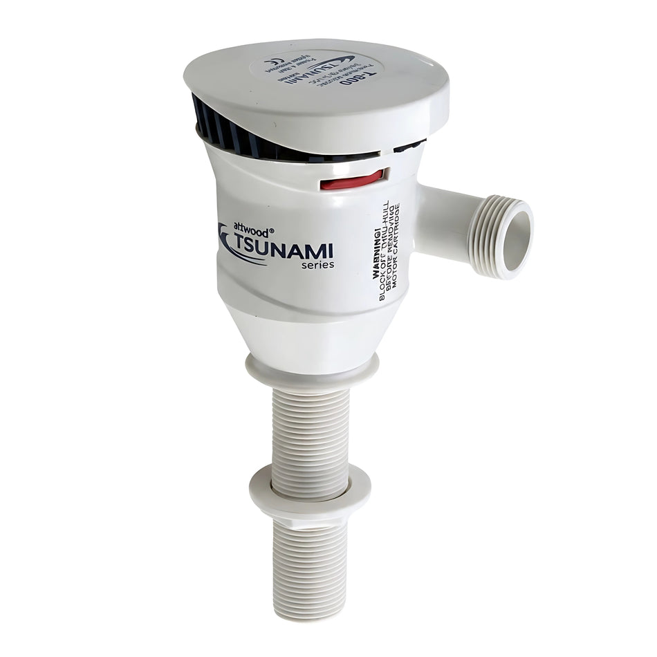 Pompa elettrica Attwood 12V 38 litri minuto per aerazione vasche pescato ed esche vive.