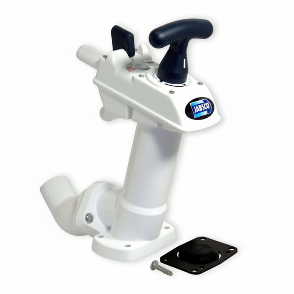 Pompa manuale originale Jabsco con sistema di blocco Twist 'n' Lock per WC nautici modelli Compact e Comfort.