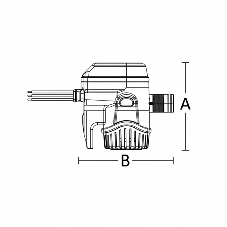 Pompa di sentina RULE Mate con sensore elettronico integrato. Modello automatico, ecologico, in grado di rilevare l'olio nell'acqua. schema