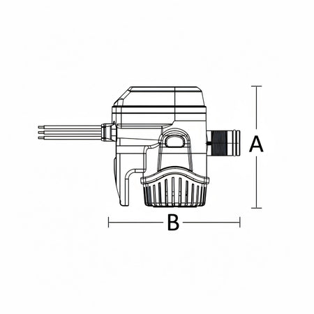 Pompa di sentina RULE Mate con sensore elettronico integrato. Modello automatico, ecologico, in grado di rilevare l'olio nell'acqua. schema