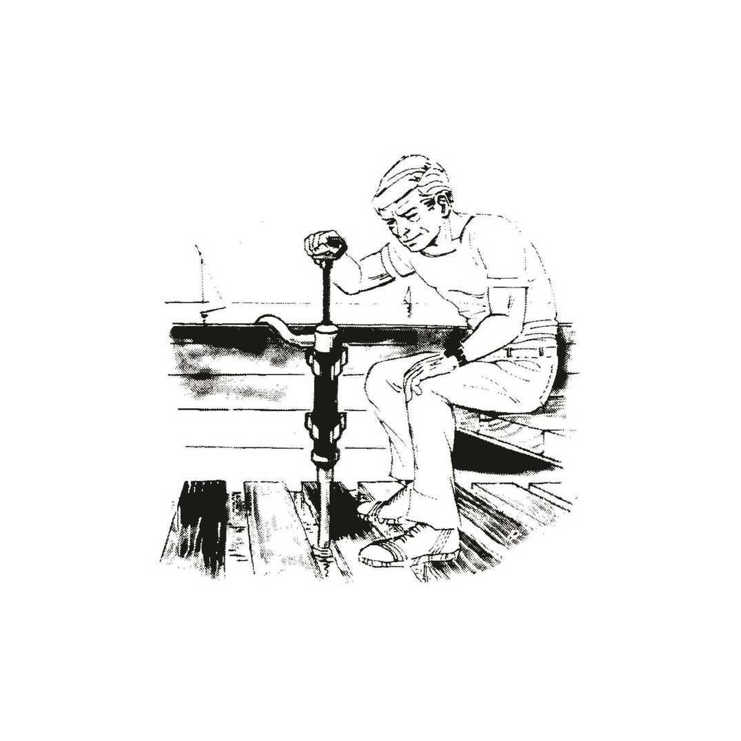 Pompa di sentina manuale a stantuffo portatile, ideale per emergenze su barche e gommoni, completa di tubo di scarico. utilizzo