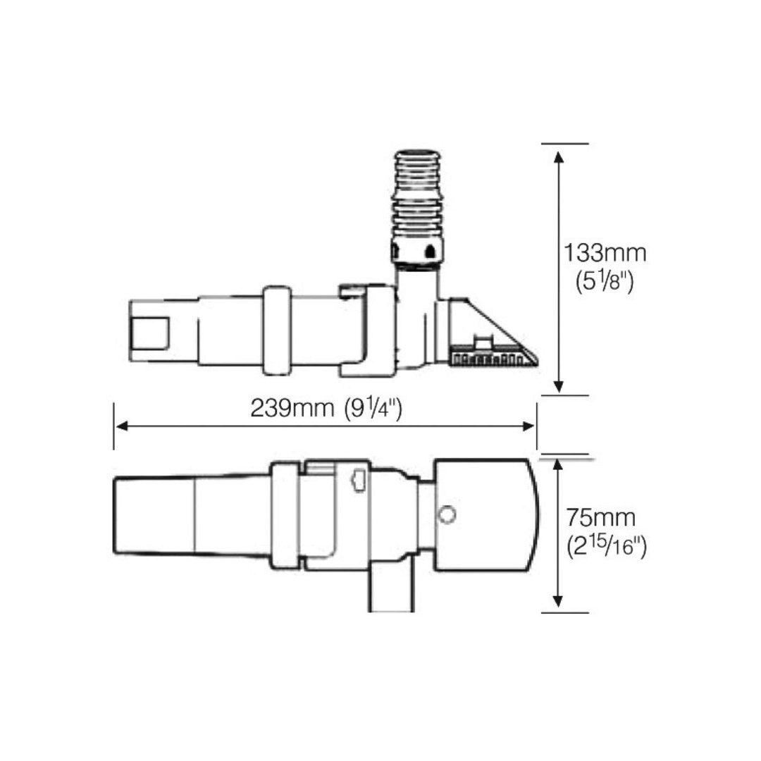 Pompa di sentina automatica Whale Supersub Smart a basso profilo con sensore di campo integrato per spazi ristretti. schema
