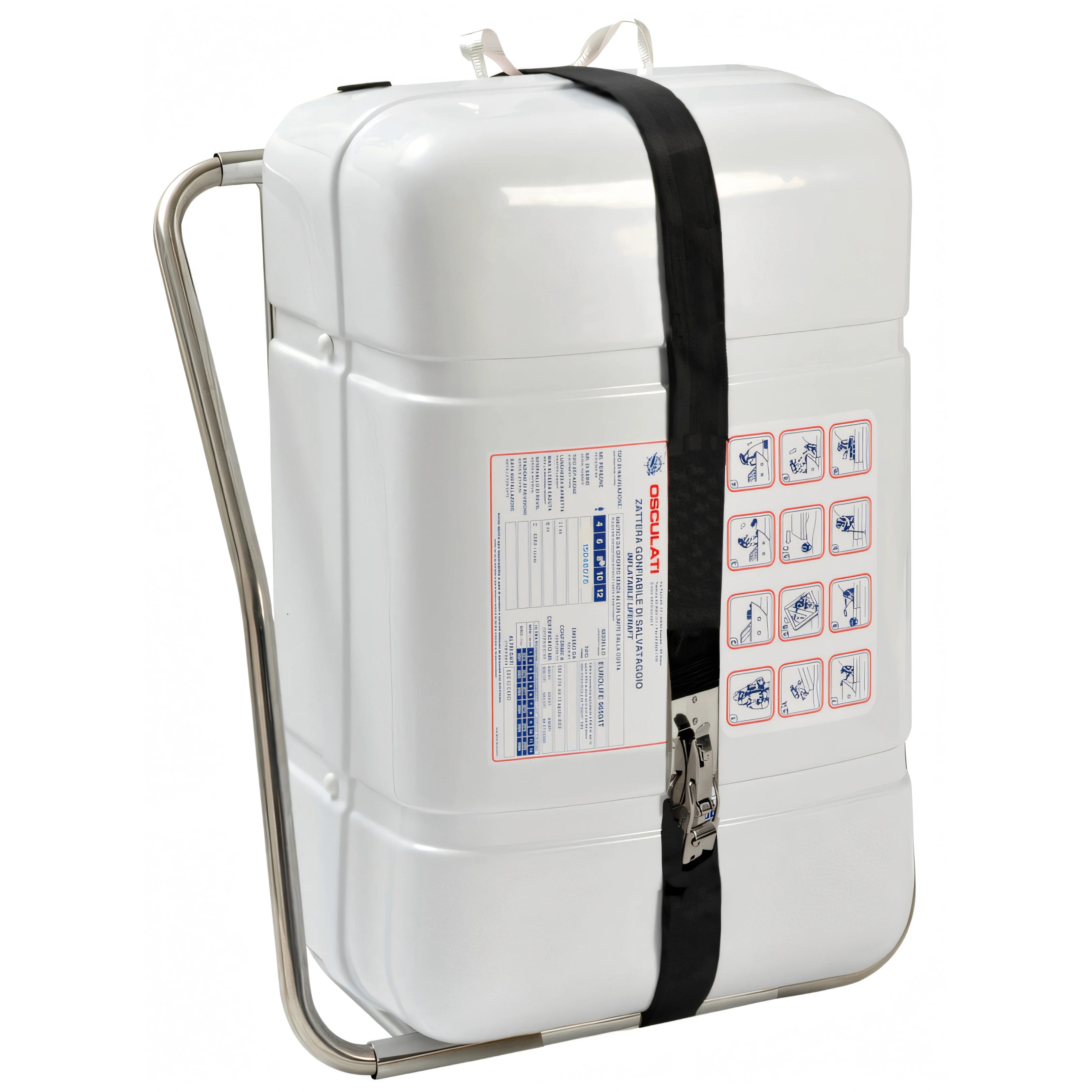 Porta zattera verticale Osculati inox AISI 316 a parete o su pulpito