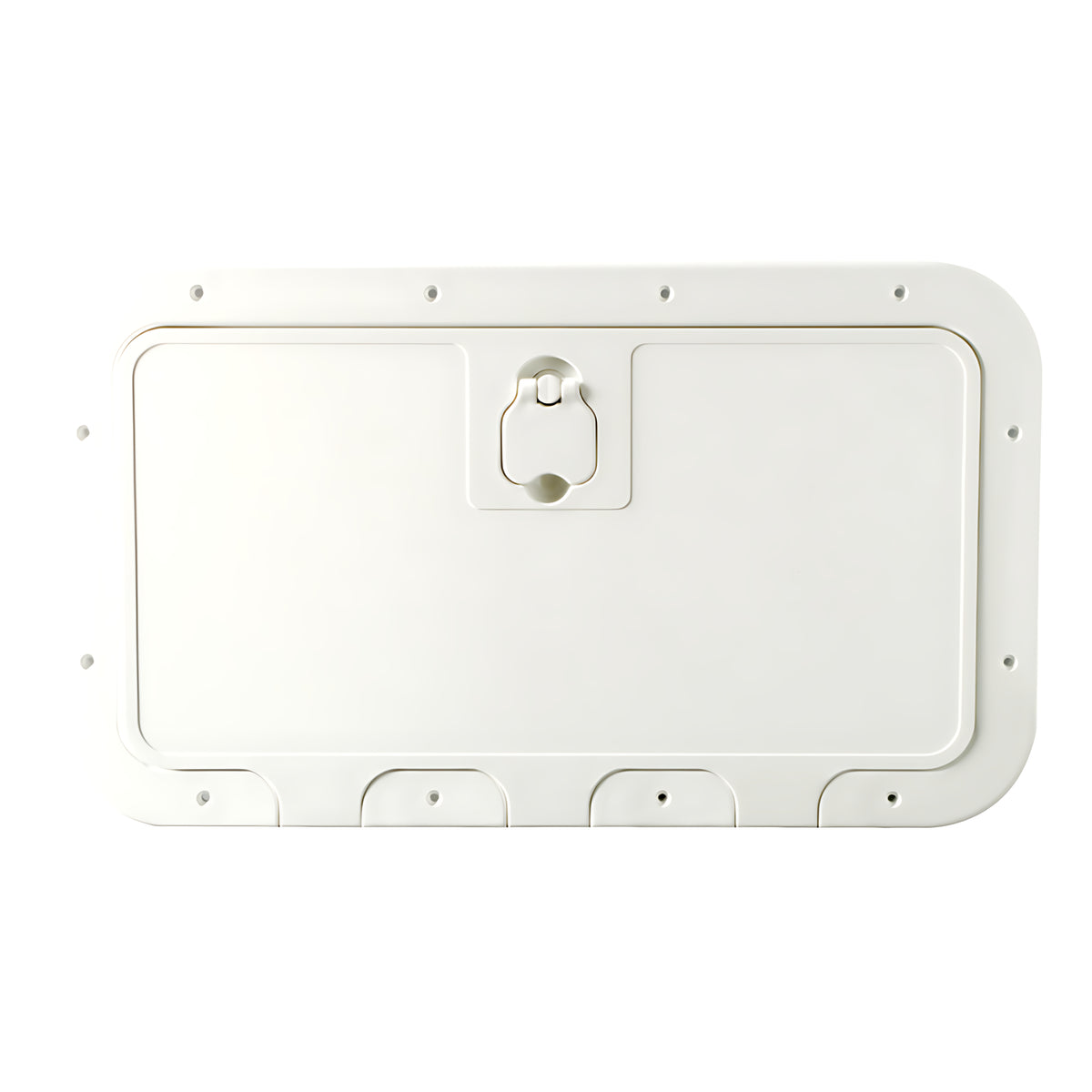 Portello estraibile bianco 350x600 mm con chiusura Splash-Proof guarnizione neoprene e frontale a baionetta per gavoni e console imbarcazioni