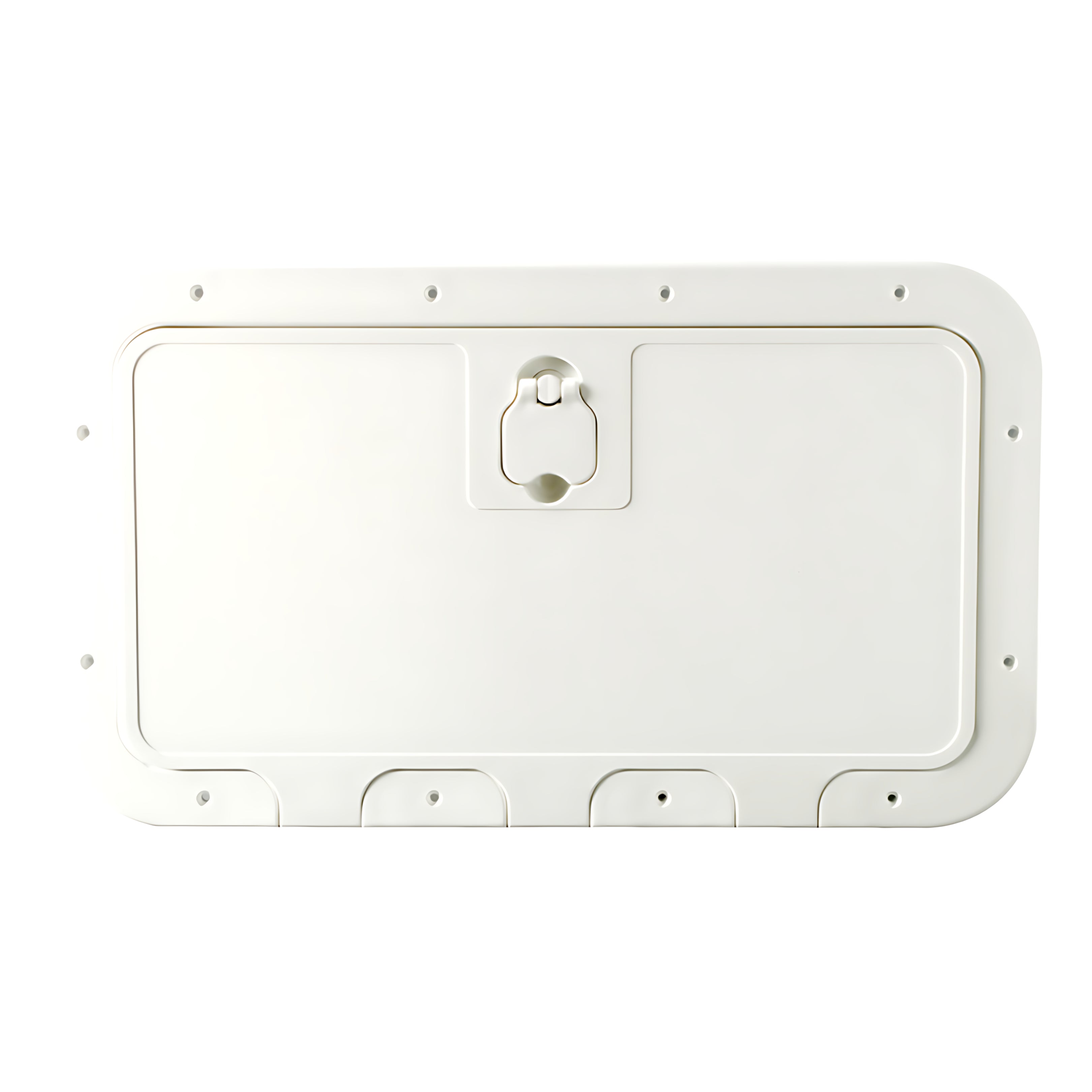 Portello estraibile bianco 350x600 mm con chiusura Splash-Proof guarnizione neoprene e frontale a baionetta per gavoni e console imbarcazioni