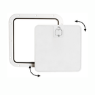 Portello d'ispezione nautico bianco 375x375 mm con coperchio completamente estraibile a baionetta.