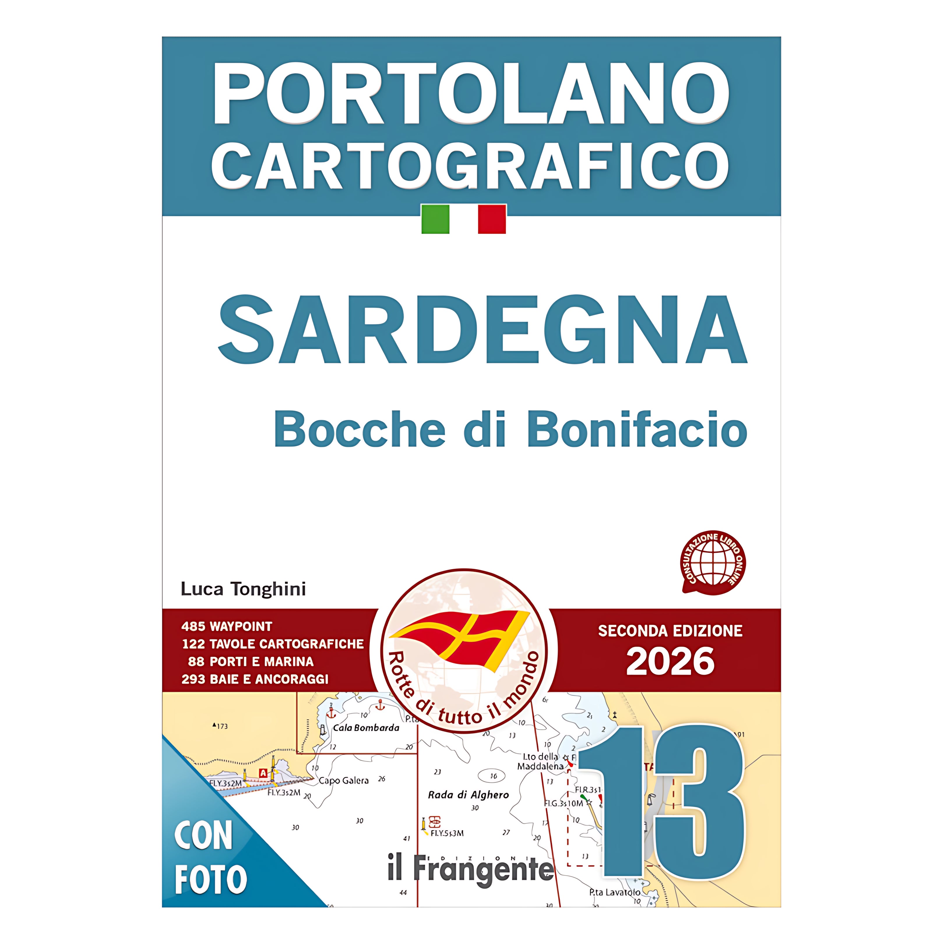 Copertina Portolano Cartografico Sardegna Bocche di Bonifacio 2026 n.13, con mappe nautiche e waypoint | Onautica