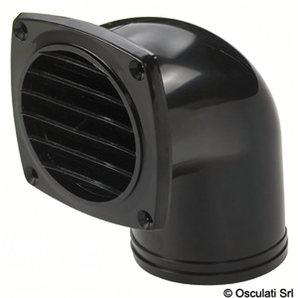Presa d'aria con collare a 90° in ABS bianca e nera ventilazione nautica