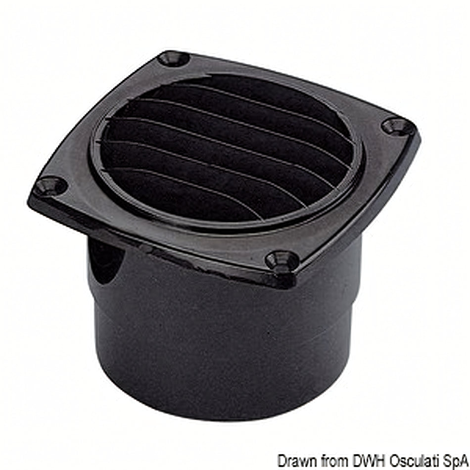 Presa d'aria con collare dritta in ABS nera per ventilazione nautica