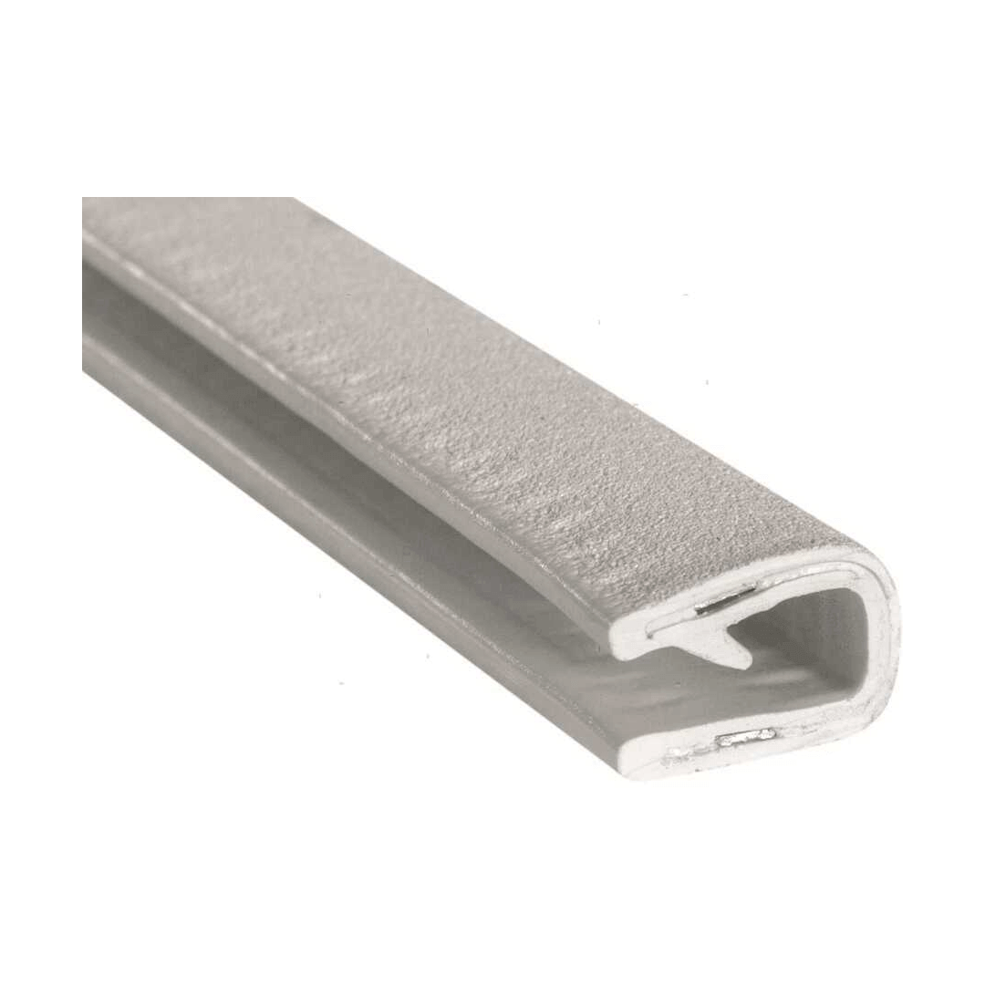 Profilo di protezione bordo Trim-Lok bianco in PVC con anima in alluminio, vendita al taglio su misura.