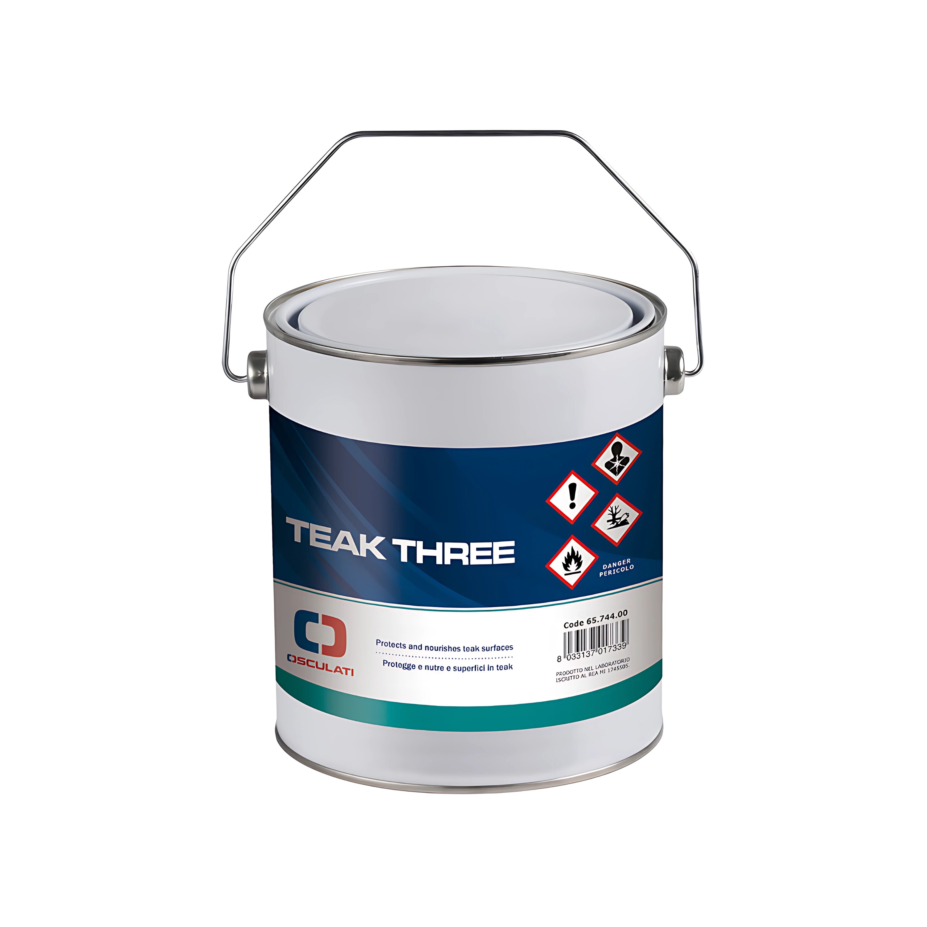 Protettivo nutriente Teak Three Osculati incolore senza silicone per legno teak.