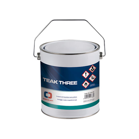 Protettivo nutriente Teak Three Osculati incolore senza silicone per legno teak.