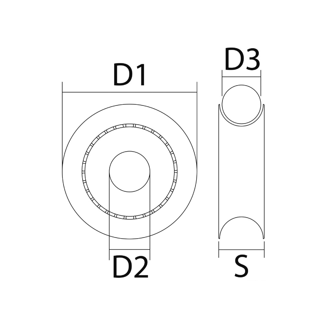 Pulegge di ricambio in Delrin bianco e nero per bozzelli nautici.