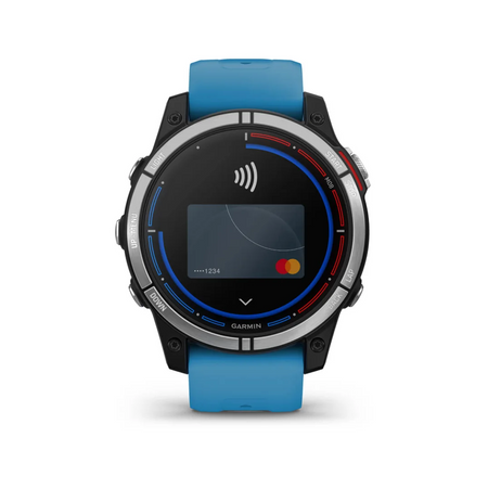 Orologio GPS Garmin Quatix 7 Standard Edition con cinturino blu e display pagamento contactless Garmin Pay | Onautica