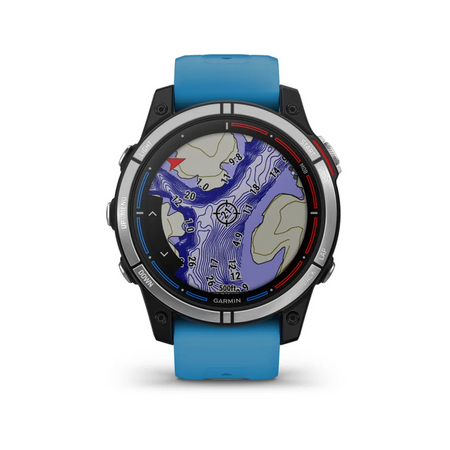 Orologio GPS nautico Garmin Quatix 7 con cinturino blu e display cartografico a colori | Onautica