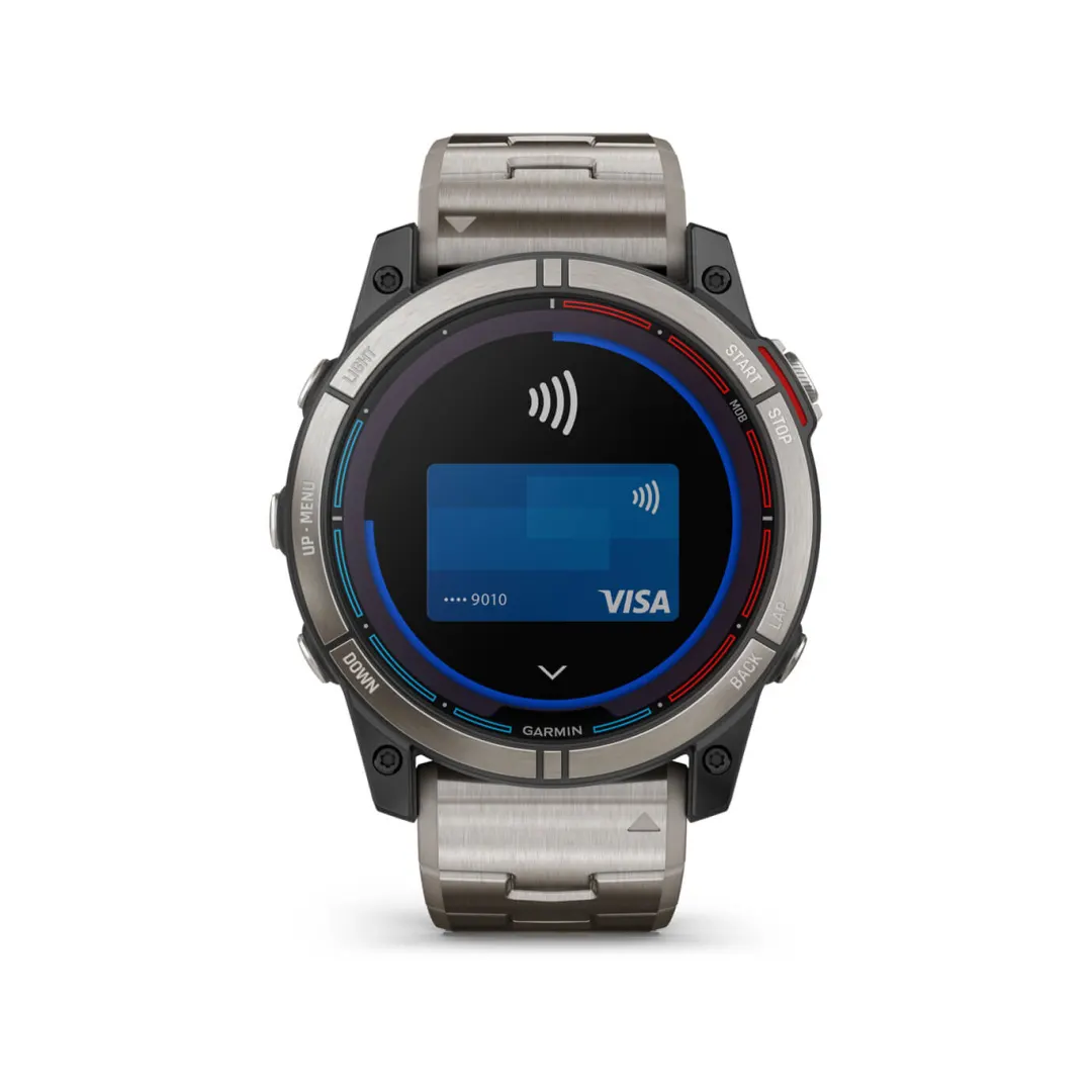 Orologio smartwatch Garmin Quatix 7X Solar con cinturino in titanio e pagamento contactless Visa | Onautica