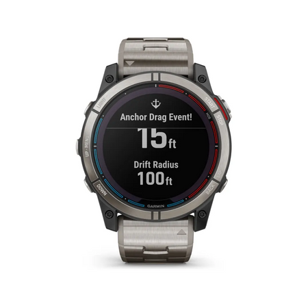 Orologio Garmin Quatix 7X Solar in titanio con cinturino metallo, display allarme Anchor Drag e deriva 100ft | Onautica
