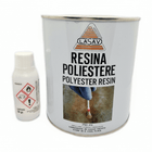 Resina poliestere Lasav 750ml in barattolo metallico bianco con flacone catalizzatore 30gr | Onautica