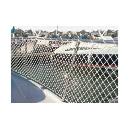 Rete di protezione bianca per battagliola barca tipo saldato a rombi.