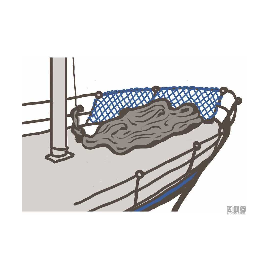 Rete di protezione bianca per battagliola barca tipo saldato a rombi.