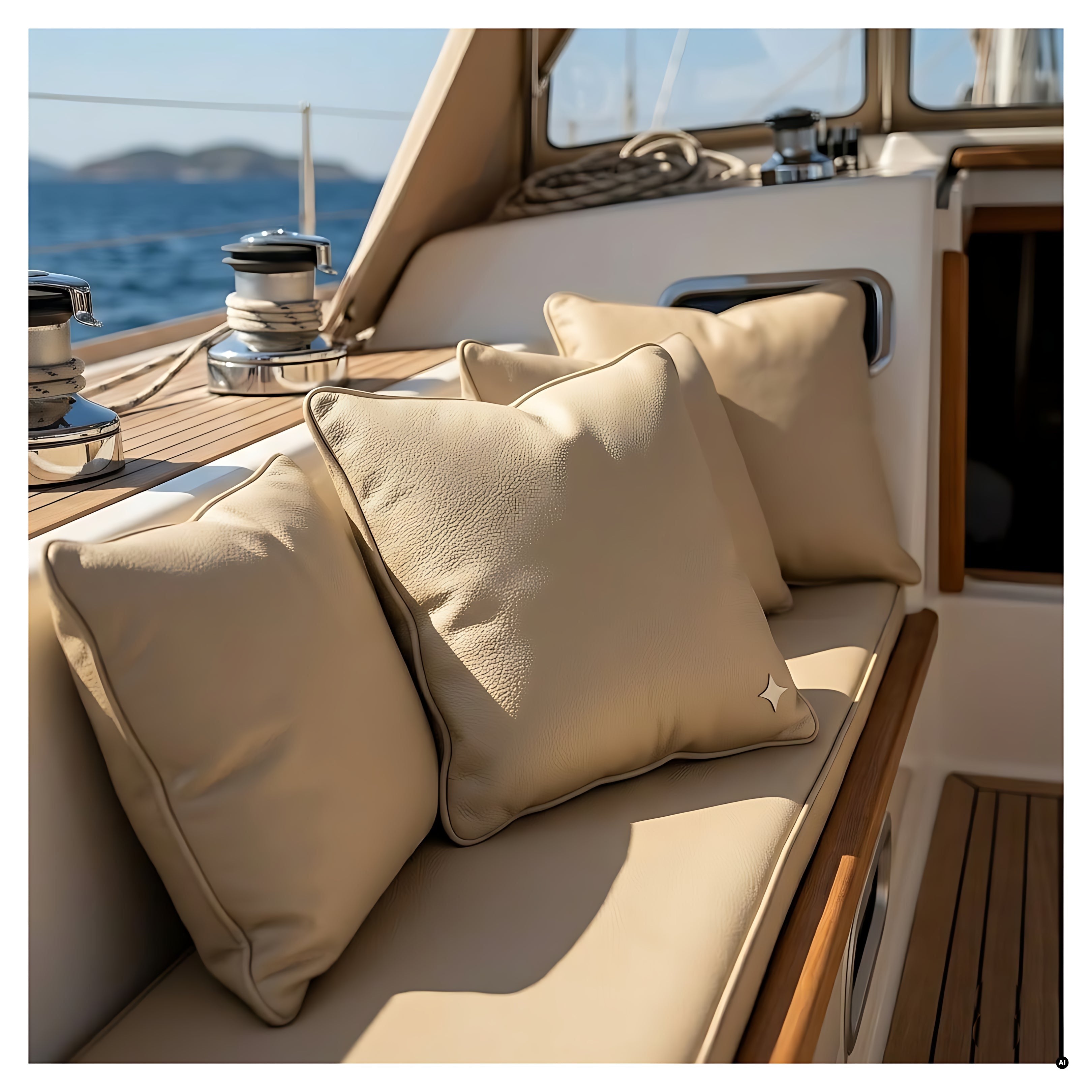Rivestimento nautico professionale in fintapelle Artico colore D61, supporto bielastico ignifugo per tappezzeria interna ed esterna di barche.