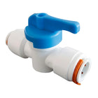 Rubinetto intermedio a leva serie KP a scatto per tubo da 12 mm in plastica atossica per impianti idrici in polietilene semirigido