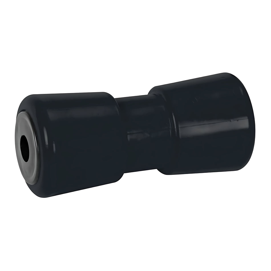 Rullo centrale nero 185 mm diametro foro 21 mm in PVC per rimorchi porta imbarcazioni