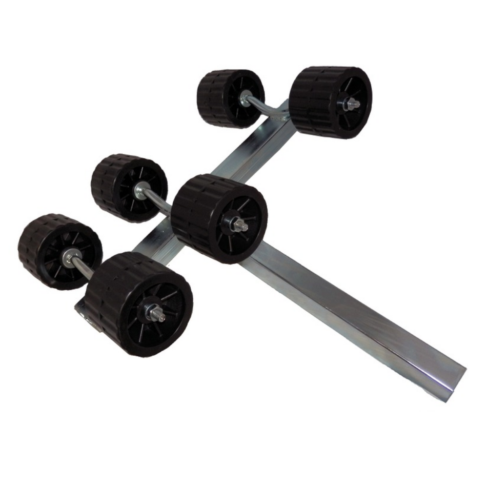 Staffa Rullo Laterale Rialzato a 6 Rulli inclusi per Carrelli