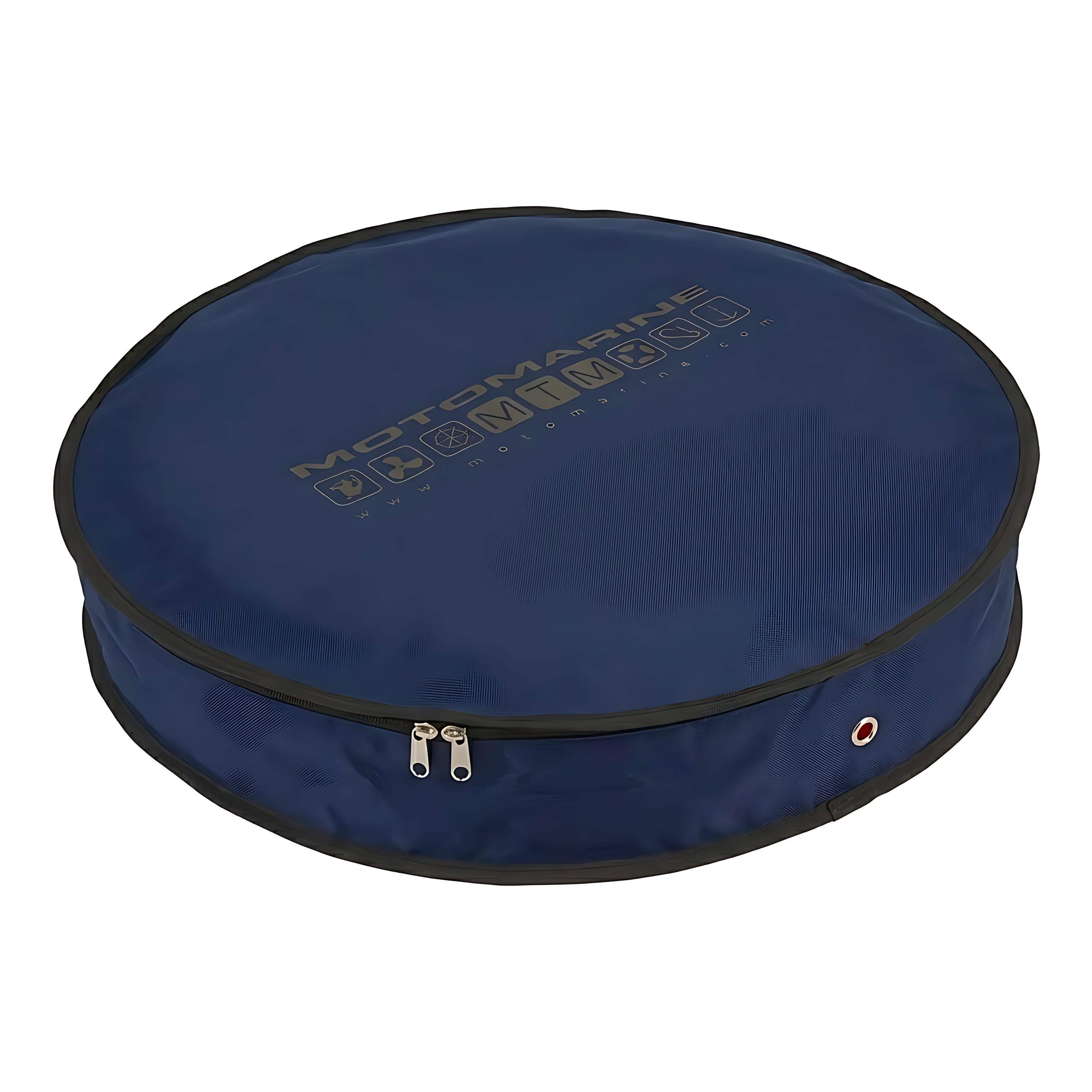 Sacca porta salvagente anulare Motomarine blu navy in PVC con zip, forma circolare piatta | Onautica