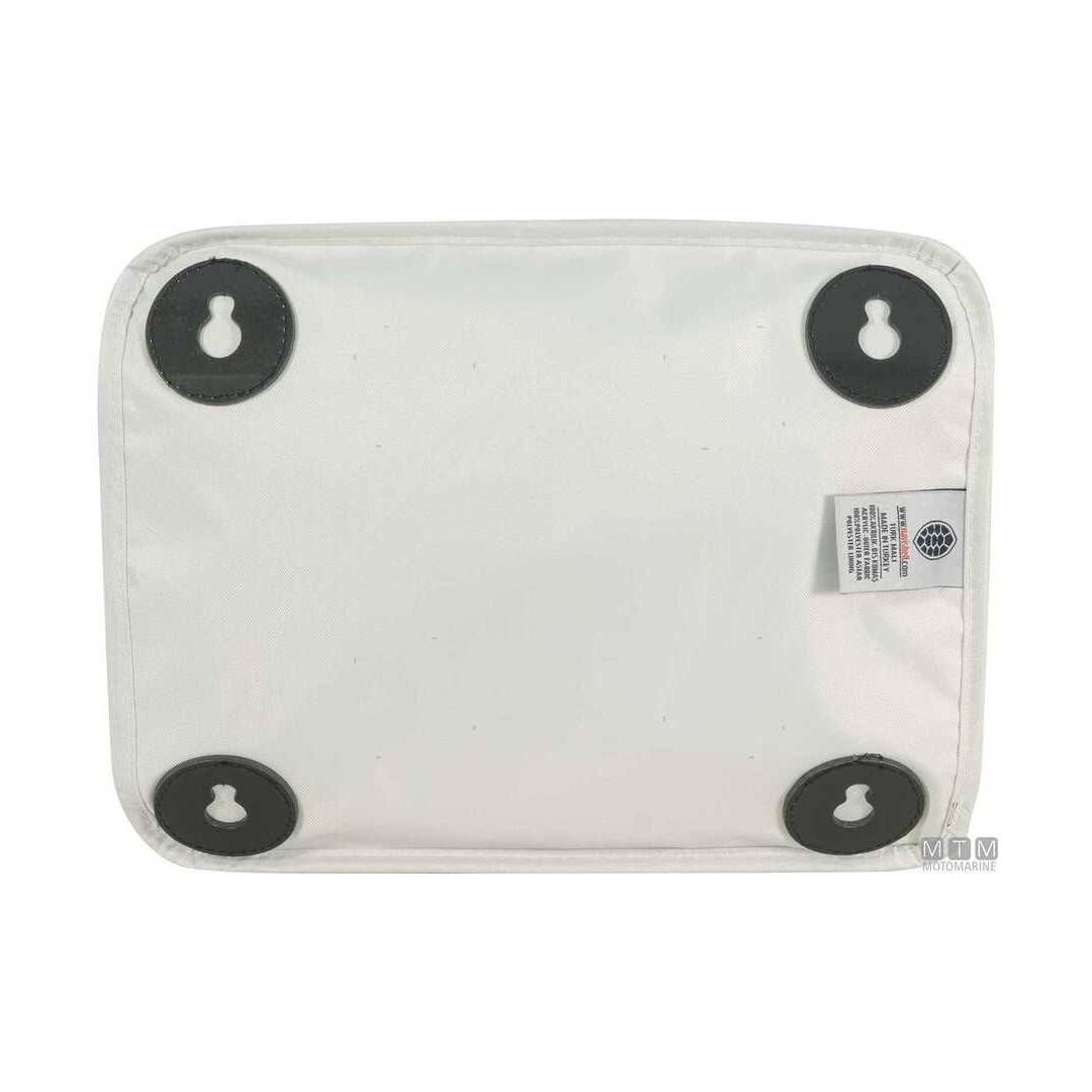 Sacca portaoggetti grande Navishell in tessuto acrilico con tasca frontale a rete e ventose.