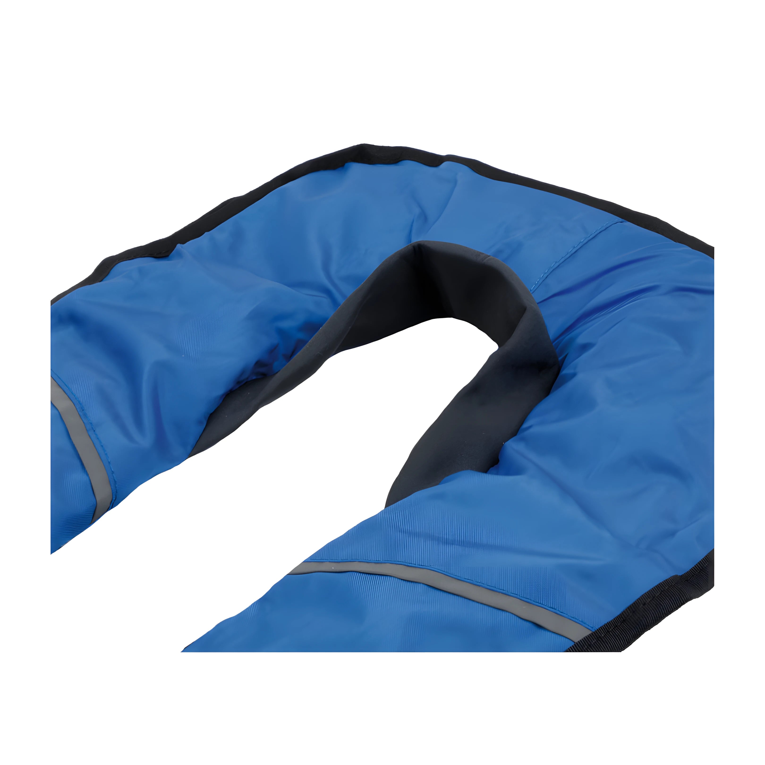 Salvagente nautico autogonfiabile professionale 275MA da 275 N in colore blu, omologato EN ISO 12402-2, con cintura di sicurezza integrata.