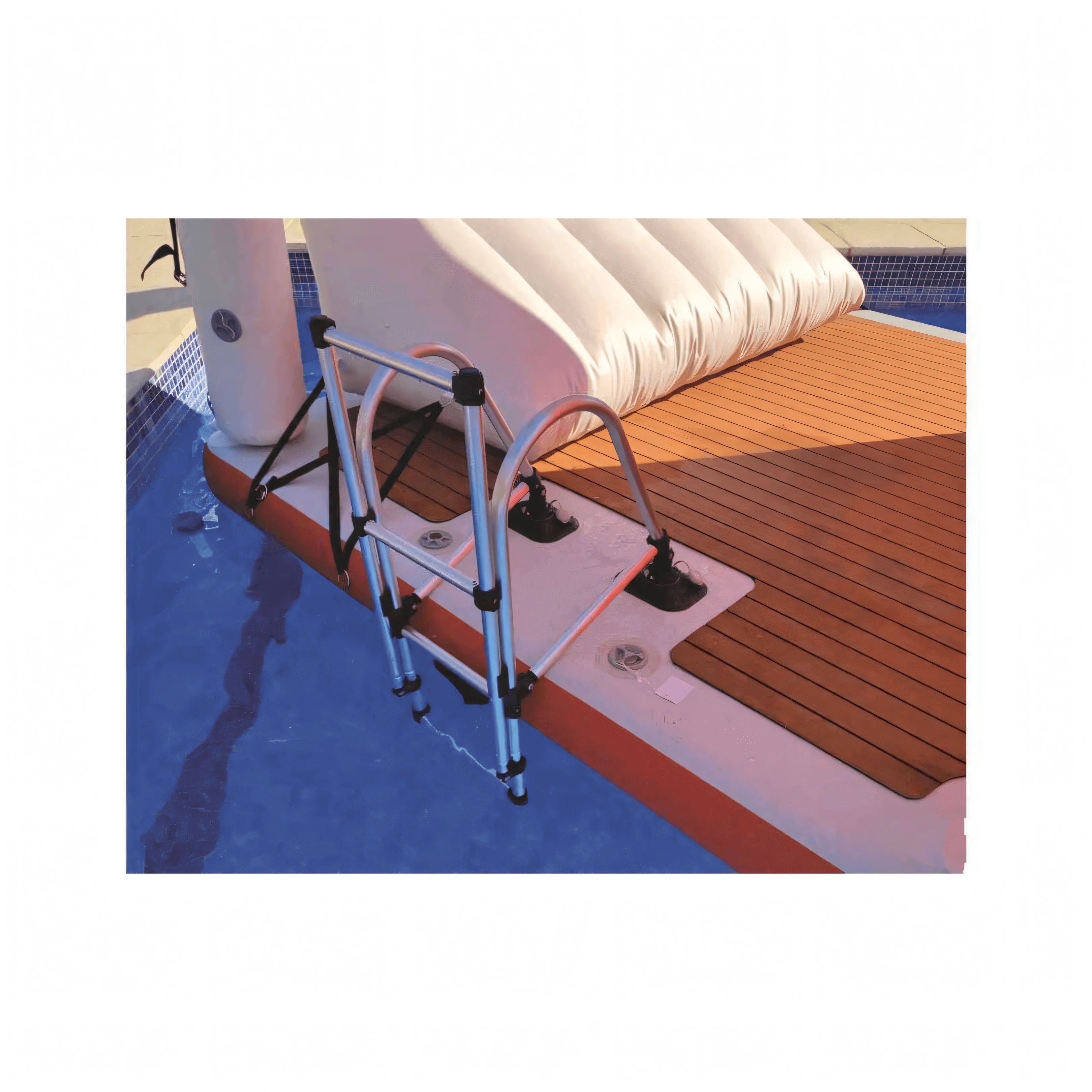 Piattaforma galleggiante gonfiabile Tiki in PVC dropstitch con superficie antiscivolo per barca e tempo libero.