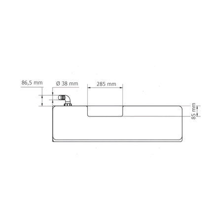 Serbatoio acqua potabile piatto altezza 20cm Green Line con nicchia per autoclave.