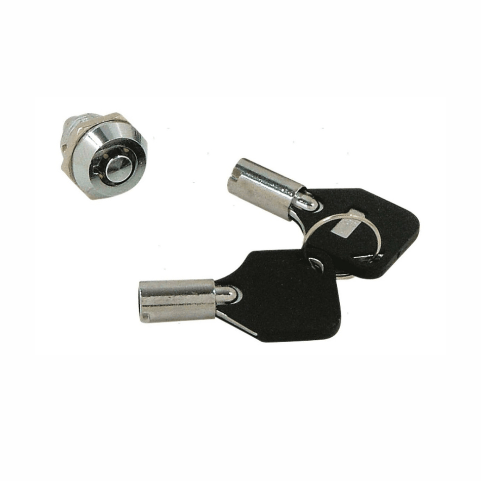 Serratura per sportello nautico stagno in ABS bianco con box contenitore profondo e coperchio a doppia apertura.