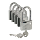 Set 5 lucchetti Hardinox 30mm con chiave universale in acciaio inox lucidato a specchio per nautica 4 lucchetti standard più 1 lucchetto long