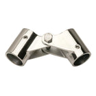 Snodo professionale in acciaio inox AISI 316 per tubi di capottine e tendalini nautici, disponibile per diametri 22mm, 25mm e 30mm.