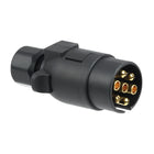 Spina 7 poli per rimorchi 12V corpo in ABS nero con contatti interni in ottone inossidabile